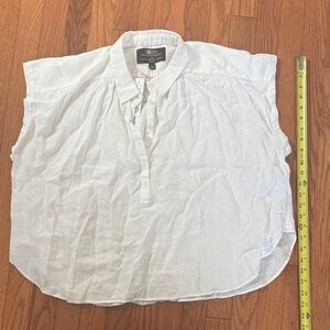 White Popover Sleeveless Blouse